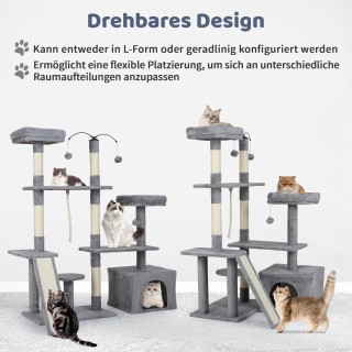 Costway Δέντρο Γρατζουνίσματος με Περιστρεφόμενο Σχέδιο, Γάτες Δέντ...