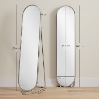 HOMCOM Καθρέφτης Ολόσωμος Δαπέδου με Πτυσσόμενη Βάση, Γυαλί και Μέτ... HOMCOM Καθρέφτης Ολόσωμος Δαπέδου με Πτυσσόμενη Βάση, Γυαλί και Μέτ...