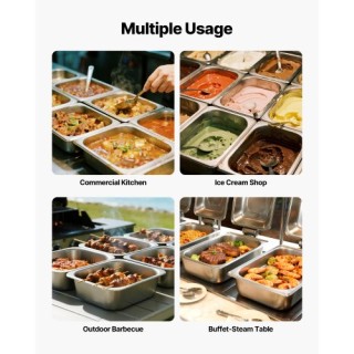 VEVOR Δοχεία Ξενοδοχείου με Καπάκια 1/2 Διαστάσεων, Βαθύ Ανοξείδωτο... VEVOR Δοχεία Ξενοδοχείου με Καπάκια 1/2 Διαστάσεων, Βαθύ Ανοξείδωτο...