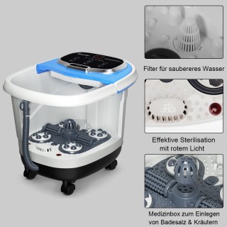 Costway Συσκευή Μασάζ Ποδιών με Υδρομασάζ και Σιάτσου σε Μπλε Χρώμα...