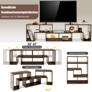 Ξύλινο Έπιπλο για Τηλεοράσεις έως 65 Χρώματος Καφέ HV10438CF Ξύλινο Έπιπλο για Τηλεοράσεις έως 65 Χρώματος Καφέ HV10438CF