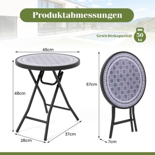 Costway Πτυσσόμενο Τραπέζι Βεράντας με Ανθεκτική Γυάλινη Επιφάνεια ... Costway Πτυσσόμενο Τραπέζι Βεράντας με Ανθεκτική Γυάλινη Επιφάνεια ...