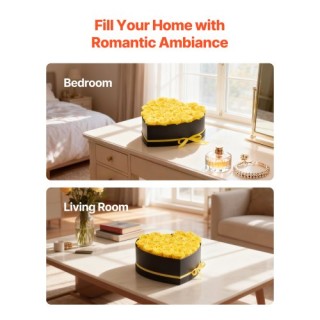 VEVOR Αιώνια Λουλούδια: 27 Κίτρινα Τριαντάφυλλα σε Καρδιά-Κουτί, Δώ...