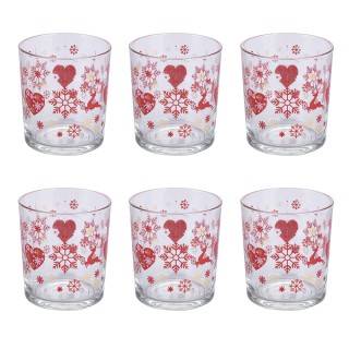 Galileo Σετ 6 ποτήρια νερού χριστουγεννιάτικα από γυαλί 265 ml Caro...