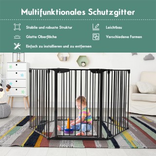 Costway Πτυσσόμενο Προστατευτικό Τζακιού με Πόρτα Ασφαλείας & Στήρι... Costway Πτυσσόμενο Προστατευτικό Τζακιού με Πόρτα Ασφαλείας & Στήρι...