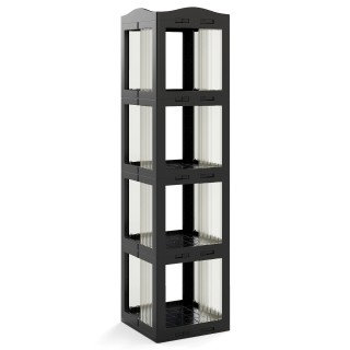 Costway Περιστρεφόμενο Βιβλιοστάσιο 360° Πτυσσόμενο Ράφι Διαφανούς ...