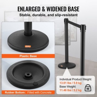 Σετ Διαχωριστικών VEVOR με Ζώνες για Έλεγχο Πλήθους (6 Τεμάχια) ZG... Σετ Διαχωριστικών VEVOR με Ζώνες για Έλεγχο Πλήθους (6 Τεμάχια) ZG...