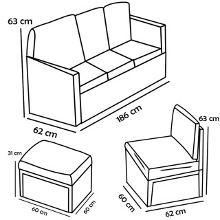Shally Dogan Σετ 4 Τεμαχίων Σαλόνι Εξωτερικού Χώρου Κήπου από Πολυρ... Shally Dogan Σετ 4 Τεμαχίων Σαλόνι Εξωτερικού Χώρου Κήπου από Πολυρ...