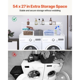 VEVOR Πάγκος Πλυντηρίου-Στεγνωτηρίου με Ράφι 54x27 Ξύλινο Κάλυμμα Π...