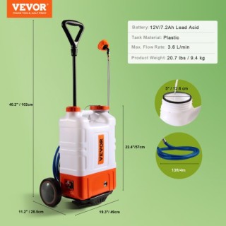 Ψεκαστήρας Πλάτης VEVOR 15L 0–94 PSI  BBSPPPPE416L4EAKOV2