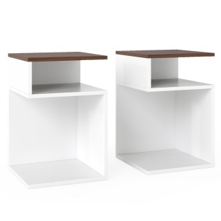 Costway  Διπλό Σετ S-σχήματος Βοηθητικού Τραπεζιού με 2 Ανοιχτούς Χ...