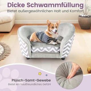 Costway  Άνετος Γκρι Καναπές για Γάτες με Αφαιρούμενο & Πλενόμενο Μ...