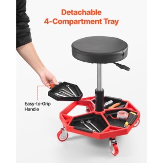 VEVOR Ρυθμιζόμενο Σκαμπό Μηχανικού με Ρόδες 300 lbs Φορτίο YXXCDDJL...