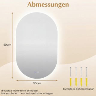 Costway Φωτιζόμενος Καθρέφτης με Δυνατότητα Ρύθμισης Τριών Χρωματικ... Costway Φωτιζόμενος Καθρέφτης με Δυνατότητα Ρύθμισης Τριών Χρωματικ...