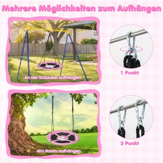 Costway  Παιδική Κούνια Δίσκος 102 εκ. με Ρυθμιζόμενα Σχοινιά και Α...