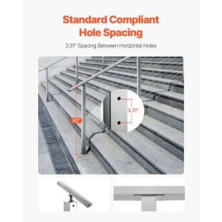 VEVOR Κολόνα Κάγκελου με Γωνιακές Οπές 30° 42x2x2 εκ. 1JZLGZXYS1062...