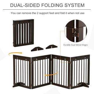PawHut Folding Small Dog Gate, σε ξύλο πεύκου, 204x30x61 cm, καφέ D... PawHut Folding Small Dog Gate, σε ξύλο πεύκου, 204x30x61 cm, καφέ D...