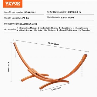 VEVOR Ξύλινη Βάση Αιώρας 475 lbs για Αιώρες 9-13 ft  XXXDCJXXXMZ1Y7...