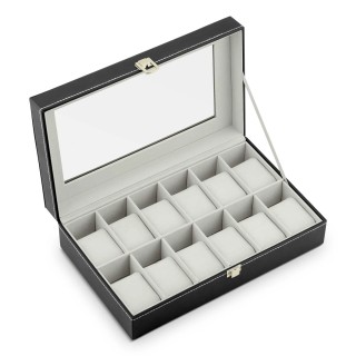 Massido Κουτί για 12 ρολόγια  MS-710 μαύρο-μπεζ MS-710-Black-Beige