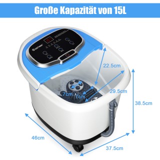 Costway Συσκευή Μασάζ Ποδιών με Υδρομασάζ και Σιάτσου σε Μπλε Χρώμα...