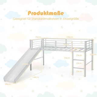 Πλαίσιο Υπερυψωμένου Παιδικού Κρεβατιού 198 x 96 x 109 cm Χρώματος ... Πλαίσιο Υπερυψωμένου Παιδικού Κρεβατιού 198 x 96 x 109 cm Χρώματος ...