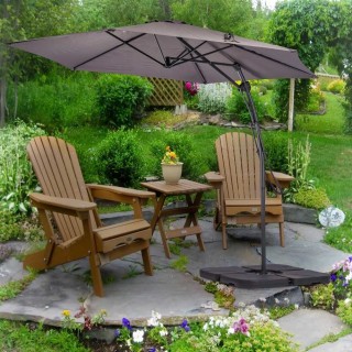 BAKAJI  Ομπρέλα Κήπου Τορτόρα Εκκεντρωμένη 3 x 3 μ. Βάση σε Σχήμα Σ...