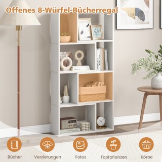 Costway  Μοντέρνα και Λειτουργική Βιβλιοθήκη με Γεωμετρικό Σχέδιο κ...