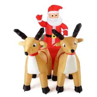BAKAJI  Φουσκωτός Άγιος Βασίλης σε έλκηθρο με τάρανδους, φώτα LED, ...