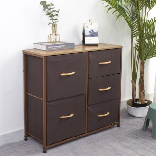 BAKAJI Κομψή Συρταριέρα με 5 Συρτάρια 71,5x80x29εκ με Ύφασμα Ανοιχτ... BAKAJI Κομψή Συρταριέρα με 5 Συρτάρια 71,5x80x29εκ με Ύφασμα Ανοιχτ...