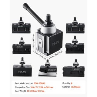 VEVOR Σετ 8 Τεμαχίων Βάσεις Εργαλείων Ταχείας Αλλαγής για Τόρνο 10-... VEVOR Σετ 8 Τεμαχίων Βάσεις Εργαλείων Ταχείας Αλλαγής για Τόρνο 10-...