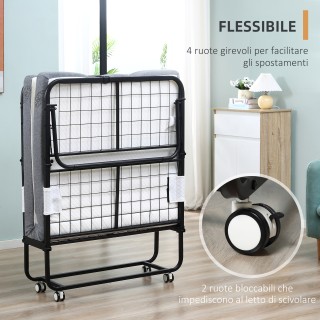 HOMCOM Μονό Αναδιπλούμενο Κρεβάτι 90x200 cm με Στρώμα Πάχους 10 cm,... HOMCOM Μονό Αναδιπλούμενο Κρεβάτι 90x200 cm με Στρώμα Πάχους 10 cm,...