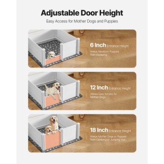 VEVOR Κουτί Γέννας Σκύλου 48x48x18.1 ίντσες με Ρυθμιζόμενη Πόρτα γι...