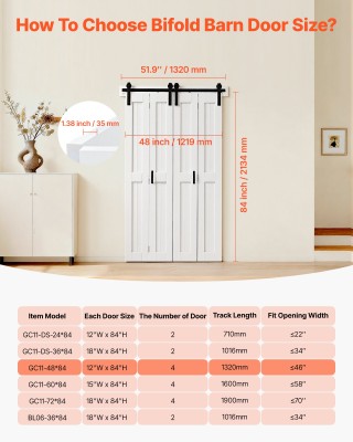 VEVOR Δίφυλλη Συρόμενη Πόρτα Ντουλάπας MDF 1219 x 2134 mm Λευκή MZB... VEVOR Δίφυλλη Συρόμενη Πόρτα Ντουλάπας MDF 1219 x 2134 mm Λευκή MZB...