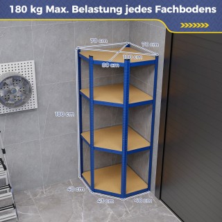 Costway  Γωνιακή Ραφιέρα 4 Επιπέδων με Ρυθμιζόμενα Ράφια και Αντιολ...