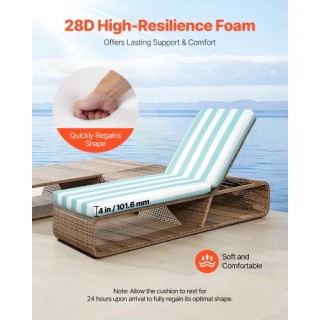 VEVOR Σετ 2 Αδιάβροχα Μαξιλάρια Ξαπλώστρας Εξωτερικού Χώρου 80x26 ι...