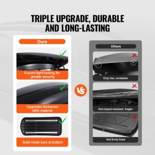 VEVOR Μπαγκαζιέρα Οροφής 14 Κυβικών Ποδιών ABS για SUV & Αυτοκίνητα... VEVOR Μπαγκαζιέρα Οροφής 14 Κυβικών Ποδιών ABS για SUV & Αυτοκίνητα...