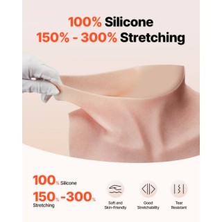 VEVOR Σιλικόνη Στήθος Κ Μέγεθος Υψηλού Λαιμού για Κοσπλέι Drag Quee... VEVOR Σιλικόνη Στήθος Κ Μέγεθος Υψηλού Λαιμού για Κοσπλέι Drag Quee...