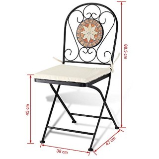 BAKAJI  Σετ Τραπέζι + Πτυσσόμενες Καρέκλες Μωσαϊκό Έπιπλα Εξωτερικο...