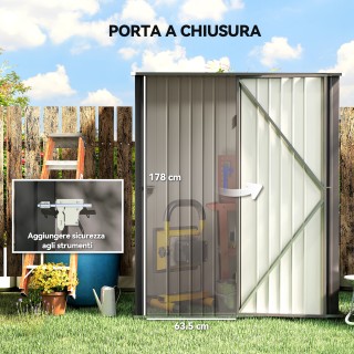 Outsunny Αποθήκη Κήπου από Ατσάλι με Κλειδαριά, 161.5x94.5x196cm, Α... Outsunny Αποθήκη Κήπου από Ατσάλι με Κλειδαριά, 161.5x94.5x196cm, Α...