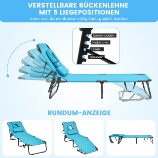 Costway Πτυσσόμενη Ξαπλώστρα Παραλίας με Ρυθμιζόμενη Πλάτη και Αφα... Costway Πτυσσόμενη Ξαπλώστρα Παραλίας με Ρυθμιζόμενη Πλάτη και Αφα...