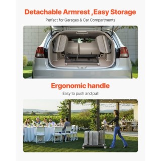 VEVOR Καρότσι Αποθήκευσης Καρεκλών L-Σχήματος για 25 Καρέκλες, 300 ...