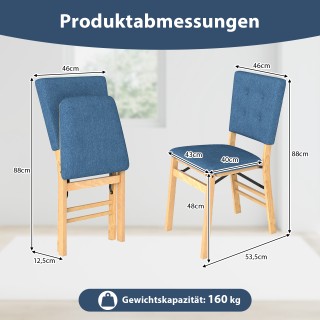 Costway Σετ Καρεκλών Τραπεζαρίας Δίχως Μπράτσα με Επενδεδυμένο Κάθι...