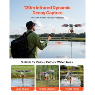 VEVOR Περιστρεφόμενα Ρεαλιστικά Δολώματα Πάπιας για Κυνήγι DTSLYESY...