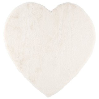BAKAJI  Χαλί Εσωτερικού Χώρου σε Σχήμα Καρδιάς 80x80 εκ. Λευκό Χαλά...