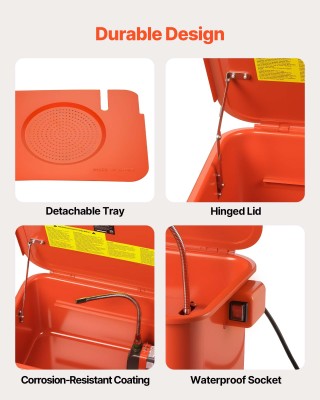 VEVOR Φορητή Συσκευή Καθαρισμού Αυτοκινητιστικών Εξαρτημάτων, 19L Δ...