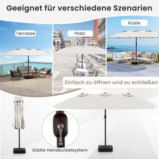 Costway Διπλή Ομπρέλα Κήπου XXL UPF 50+ με Βάση Μπεζ NP12256BE Costway Διπλή Ομπρέλα Κήπου XXL UPF 50+ με Βάση Μπεζ NP12256BE