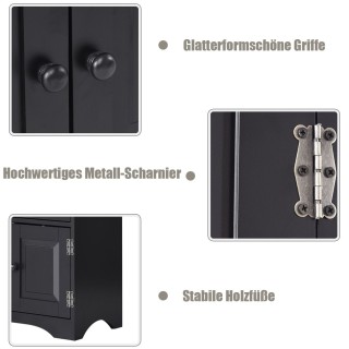 Ντουλάπι με Πορτάκια και Ρυθμιζόμενα Ράφια Costway JZ10009BK