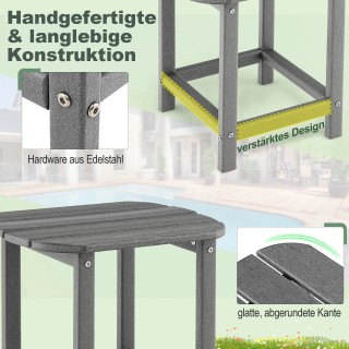 Costway Σετ 2 Βοηθητικών Τραπεζιών HDPE, Ανθεκτικά στις Καιρικές Συ...