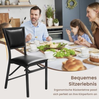 Costway Σετ 4 Πτυσσόμενες Καρέκλες Τραπεζαρίας με Μεταλλικό Σκελετό...