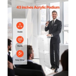 VEVOR Φορητό Βήμα Ομιλητή 43 από Ακρυλικό της VEVOR JT1CGKYKL43IH7S...